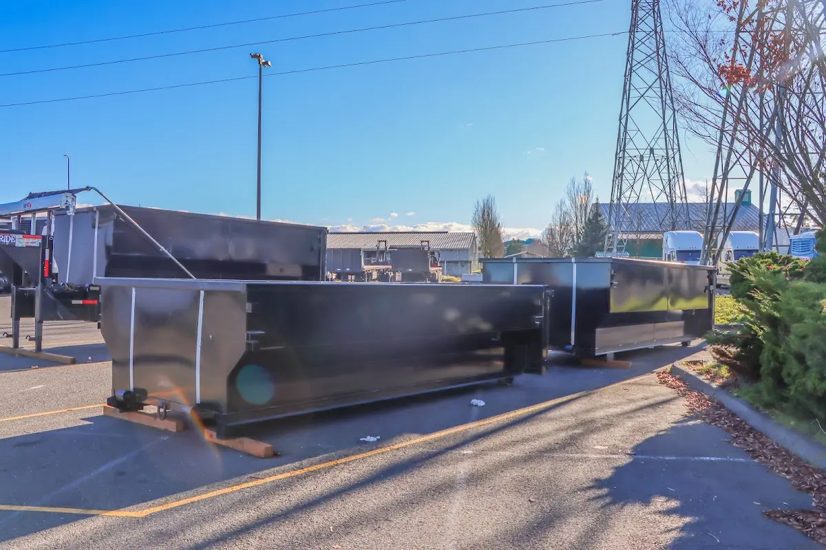 Roll-off dumpster ready for waste disposal at job site for Roll Off Dumpster Rental in Salem